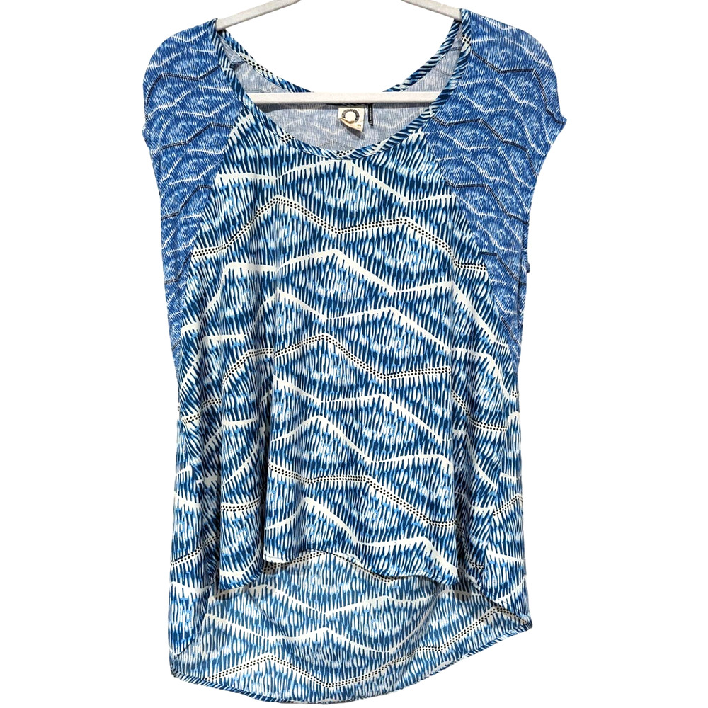 Anthropologie Akemi + Kim Blue Multi Media Meuse Sleeveless Top sz M